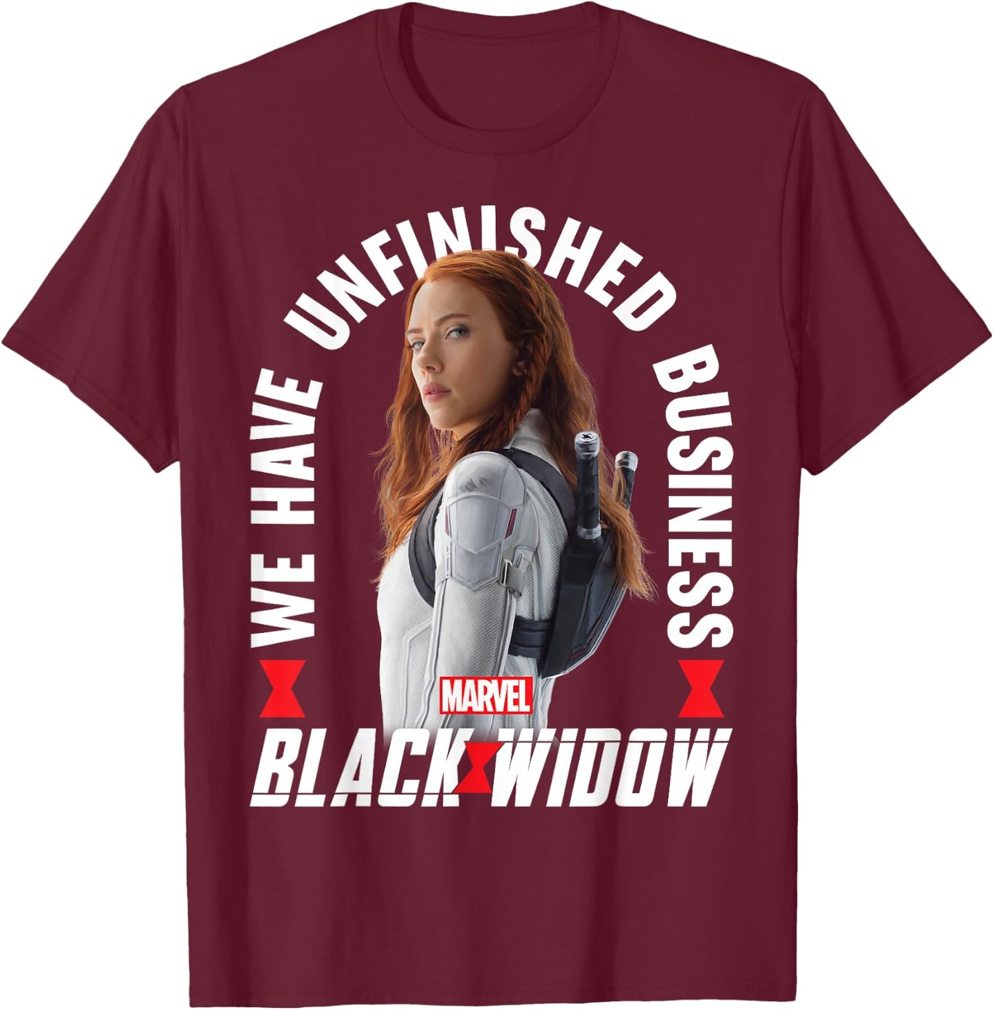 Marvel Black Widow Unfinished Business Portrait T-Shirt - T-Shirt | Maroon