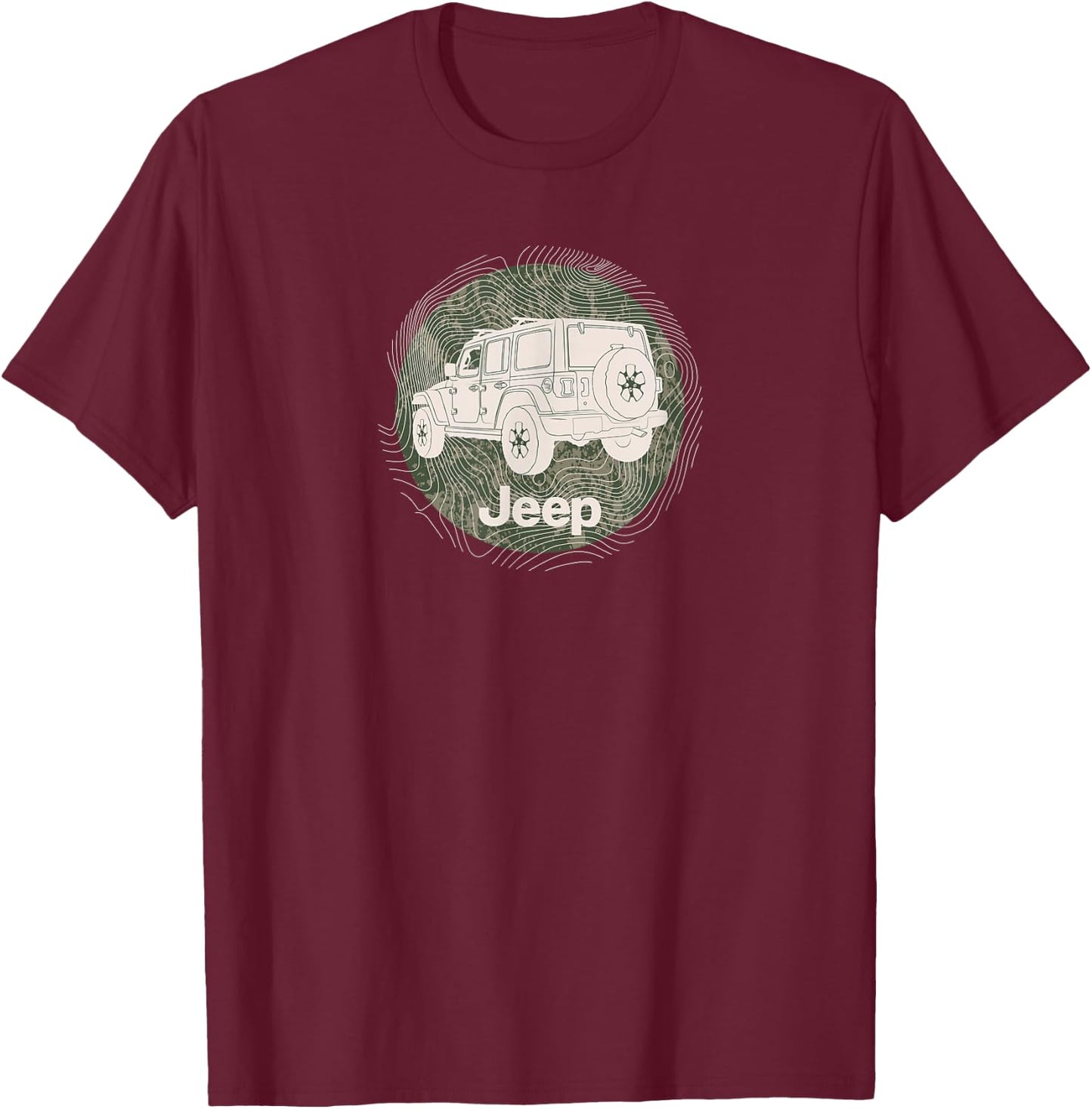Jeep Wrangler Terrain T-Shirt - T-Shirt | Maroon
