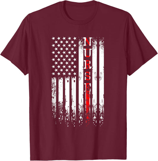 Thin Red Line Nurse - Registered Nurse T-Shirt - T-Shirt | Maroon