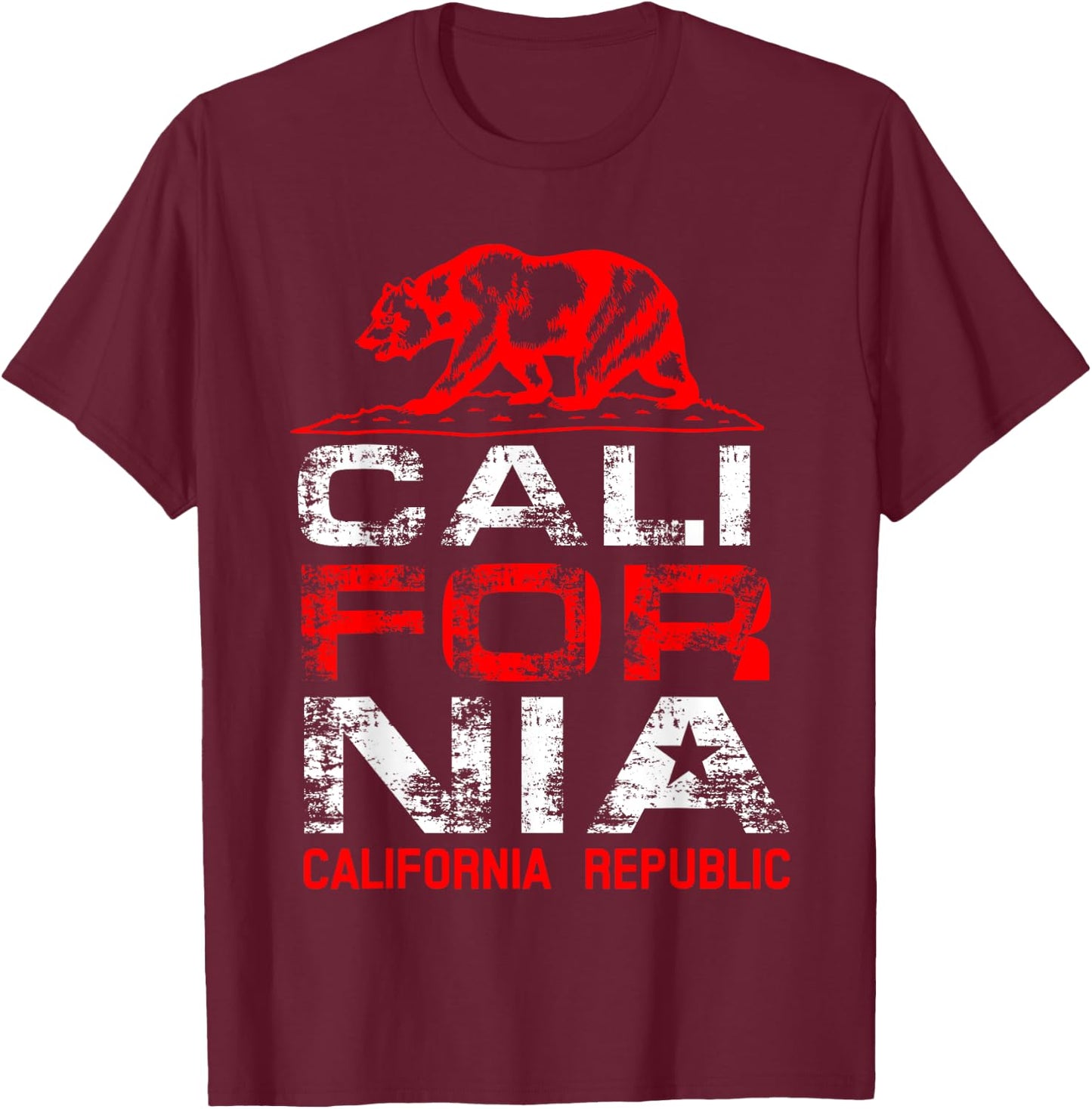 California Republic | Cute North Cali Lovers Gift T-Shirt - T-Shirt | Maroon