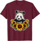 Cute Panda Love Gift Sunflowers Decor Panda T-Shirt - T-Shirt | Maroon