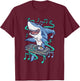 Funny Shark DJ - Party Dance Club - Disk Jockey EDM T-Shirt - T-Shirt | Maroon