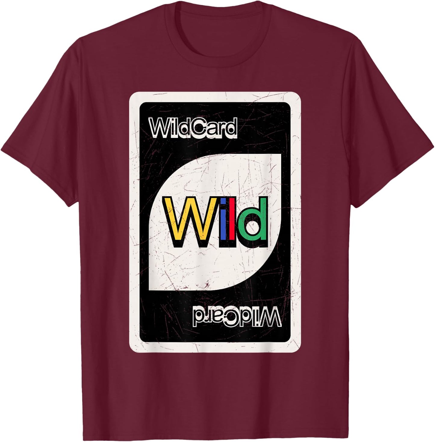 Always Be The Wildcard - Retro Re-Design Wild Card T-Shirt - T-Shirt | Maroon