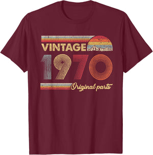 Retro Original Parts 50th Vintage 1970 Birthday T-Shirt - T-Shirt | Maroon