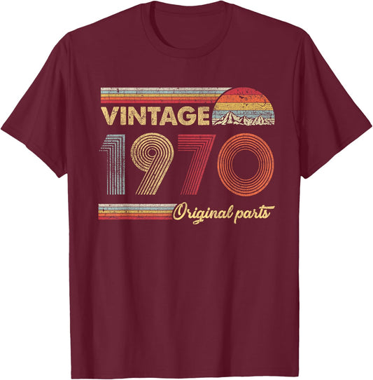 Retro Original Parts 50th Vintage 1970 Birthday T-Shirt - T-Shirt | Maroon