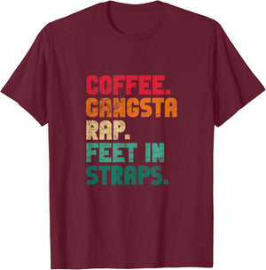 Coffee Gangsta Rap Feet In Straps Hip Hop Rap Music Vintage T-Shirt - T-Shirt | Maroon