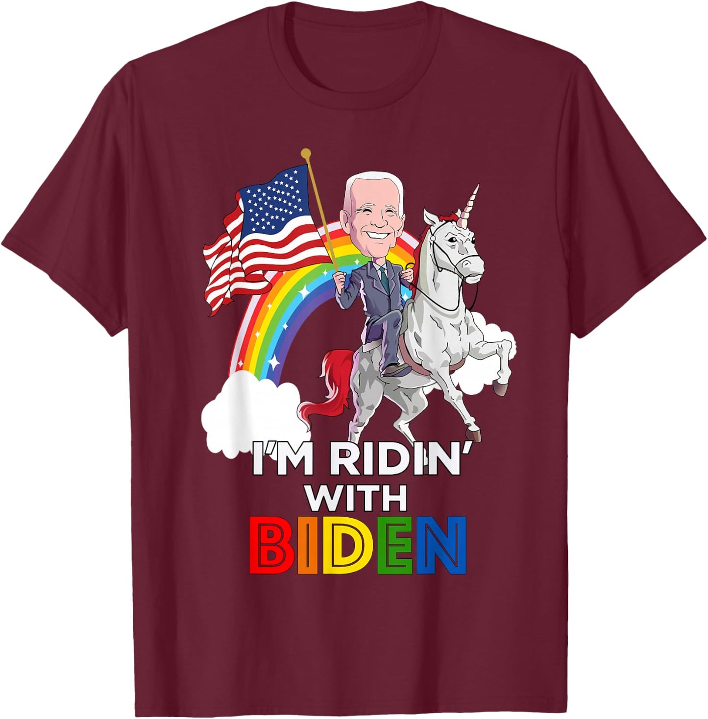 Ridin with Biden T-Shirt - T-Shirt | Maroon