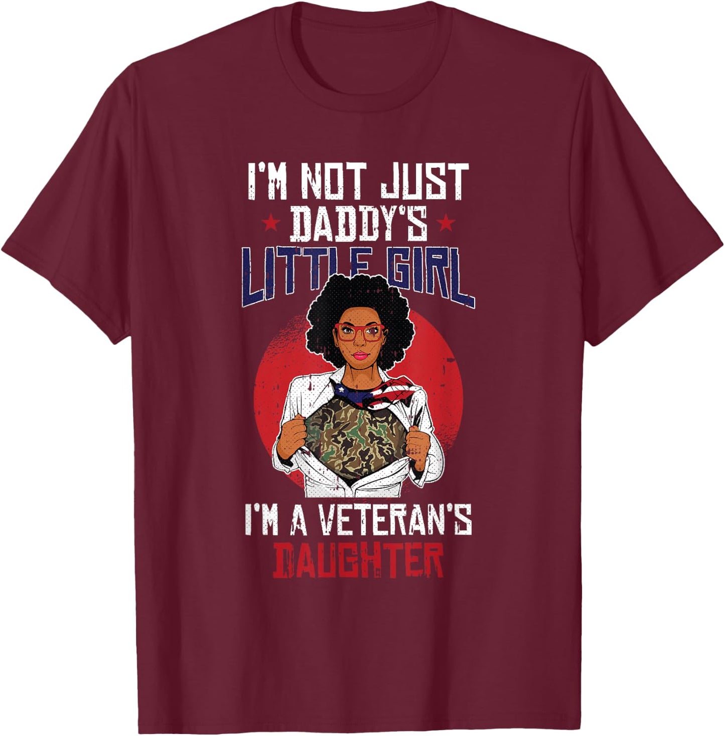 Veteran Daughter Month Of The Military Child Army Kids T-Shirt - T-Shirt | Maroon
