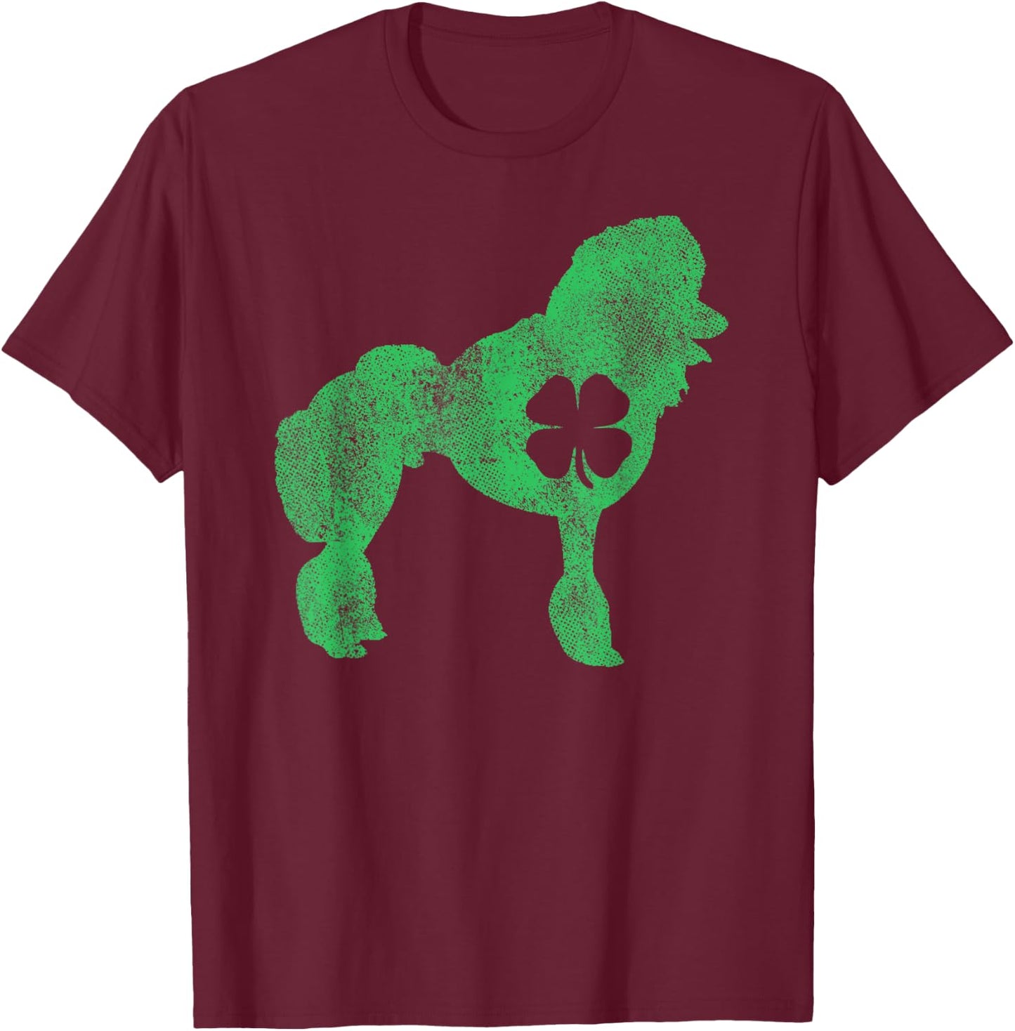 Poodle Dog Irish Shamrock St. Patrick's Day Saint Paddy's Women Kids T-Shirt - T-Shirt | Maroon
