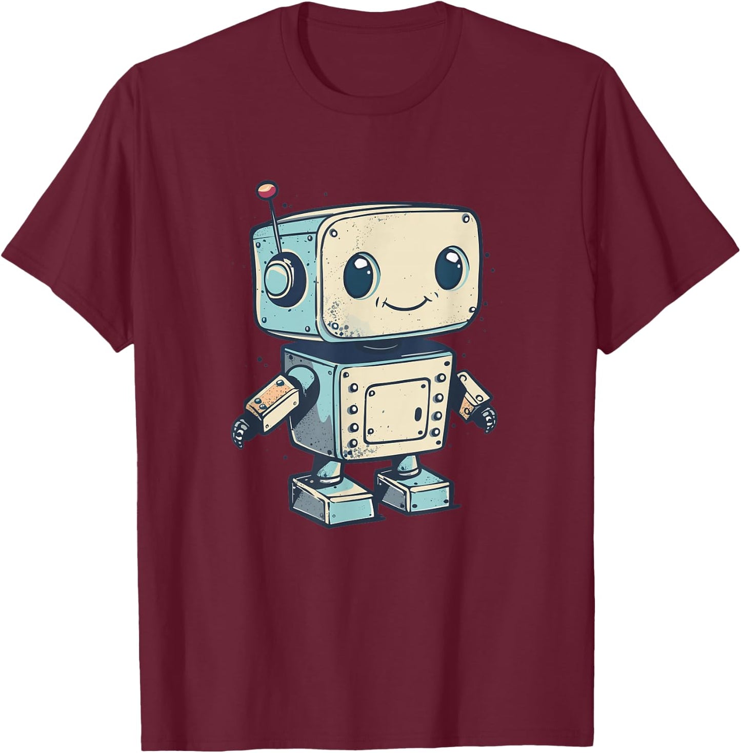 Cute little Robot, Vintage Kids Robot T-Shirt - T-Shirt | Maroon