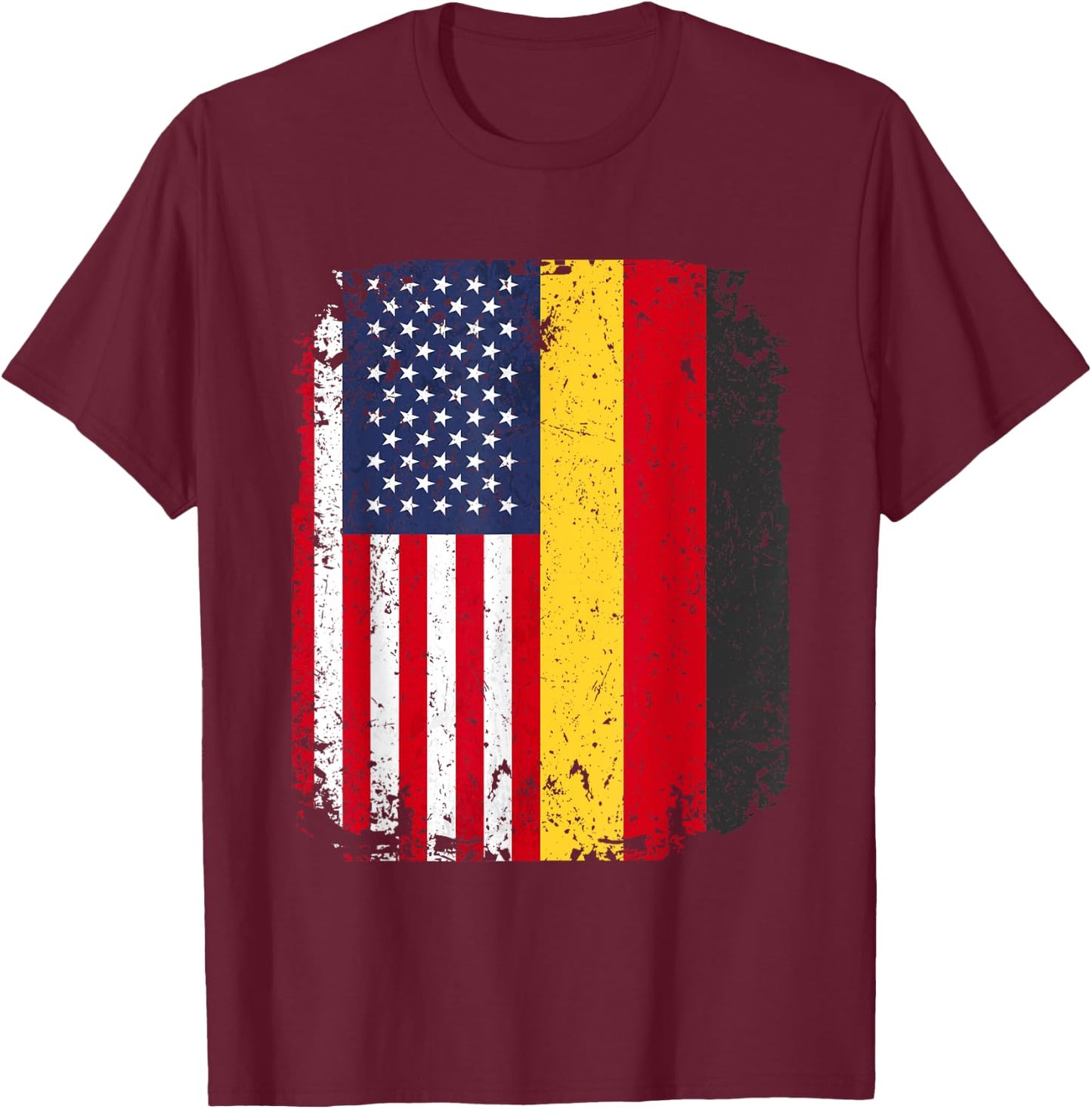 USA American Germany Flag German Dual Citizenship Gift T-Shirt - T-Shirt | Maroon