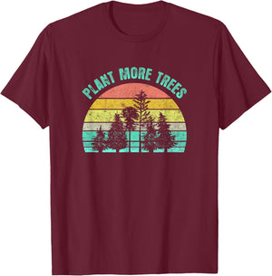 Arbor Day 2021 Plant More Trees Retro Nature Climate Earth T-Shirt - T-Shirt | Maroon