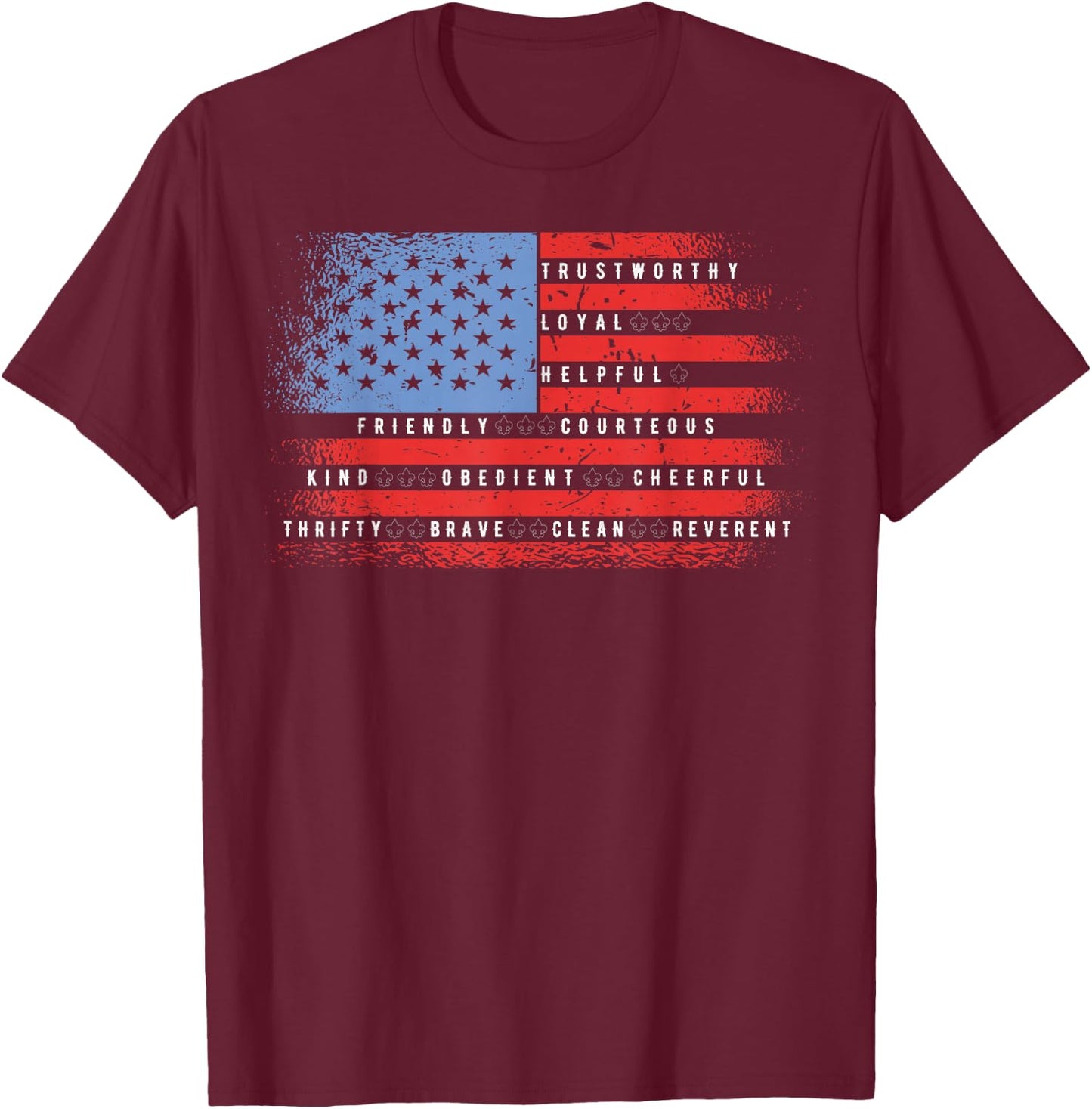Vintage American Scouting Scout for a Camping Nature Hiking T-Shirt - T-Shirt | Maroon