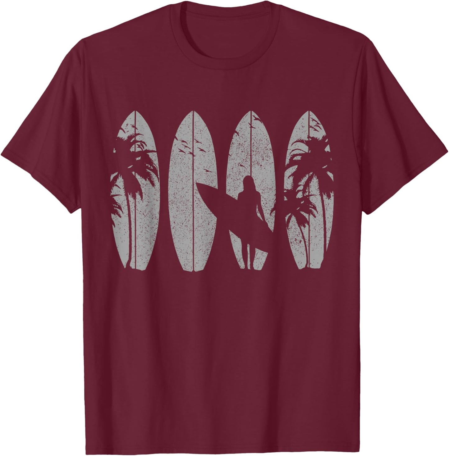 Surfer Vintage Surf Surfboard Surfing Surfing Surfing Gift T-Shirt - T-Shirt | Maroon