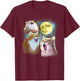 Three Cat Moon 3 Wolfs Funny Parody Women Kids T-Shirt - T-Shirt | Maroon