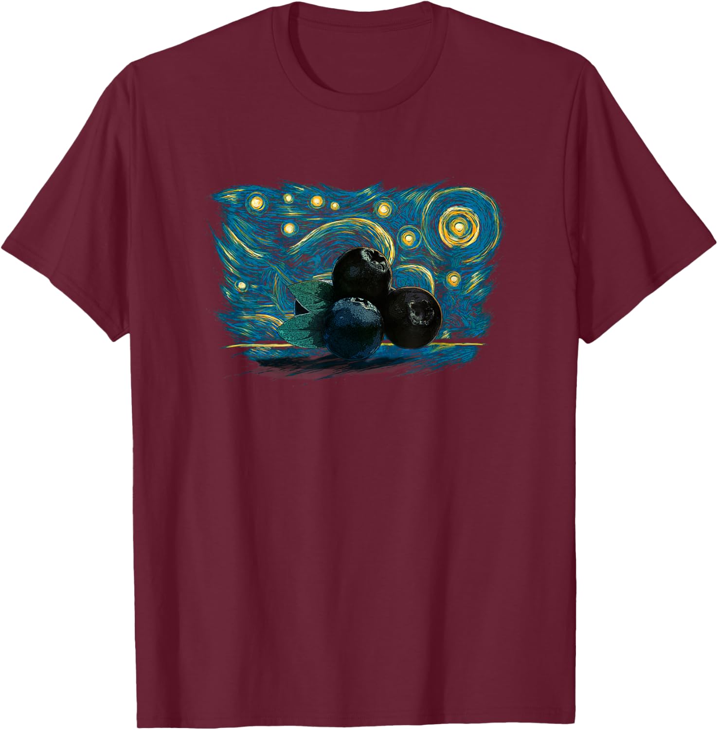 Retro Vintage Style Blueberry T-Shirt - T-Shirt | Maroon