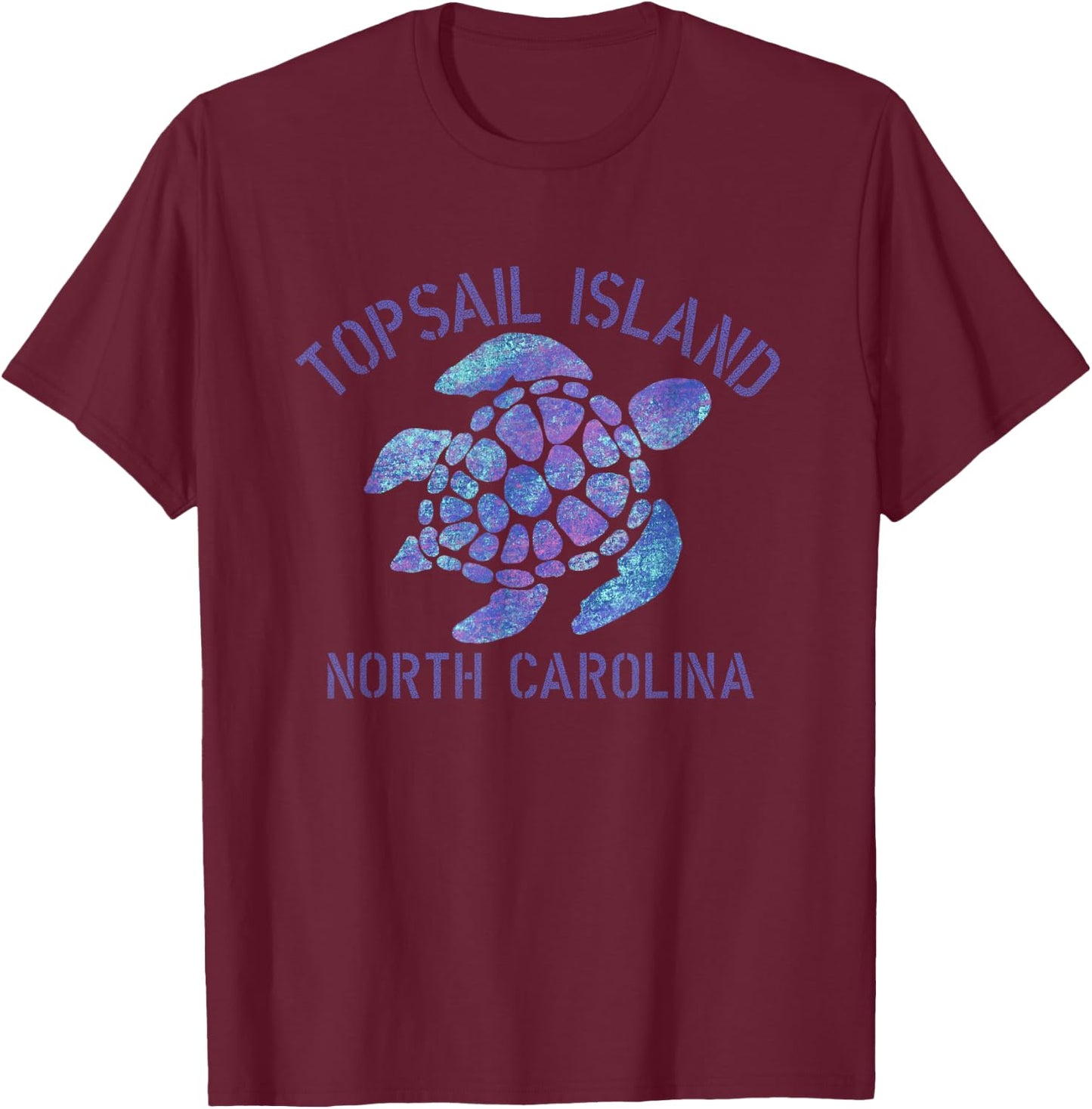 Topsail Island, NC Beach Design / Tribal Turtle Gift T-Shirt - T-Shirt | Maroon