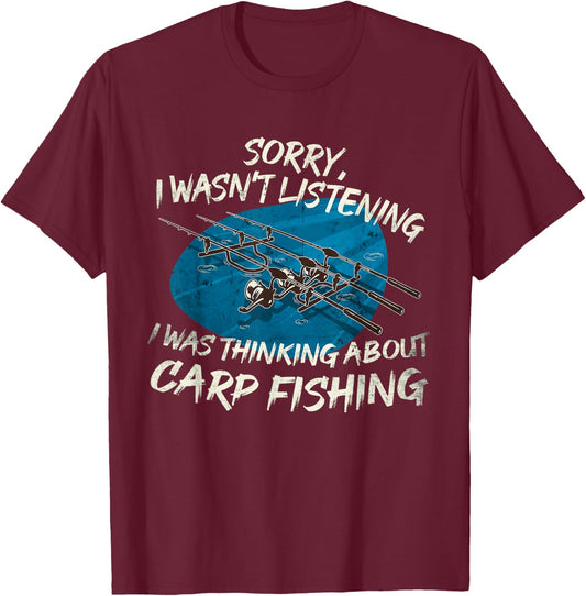 Rod Pod motif sorry was thinking about Carp Fishing T-Shirt - T-Shirt | Maroon