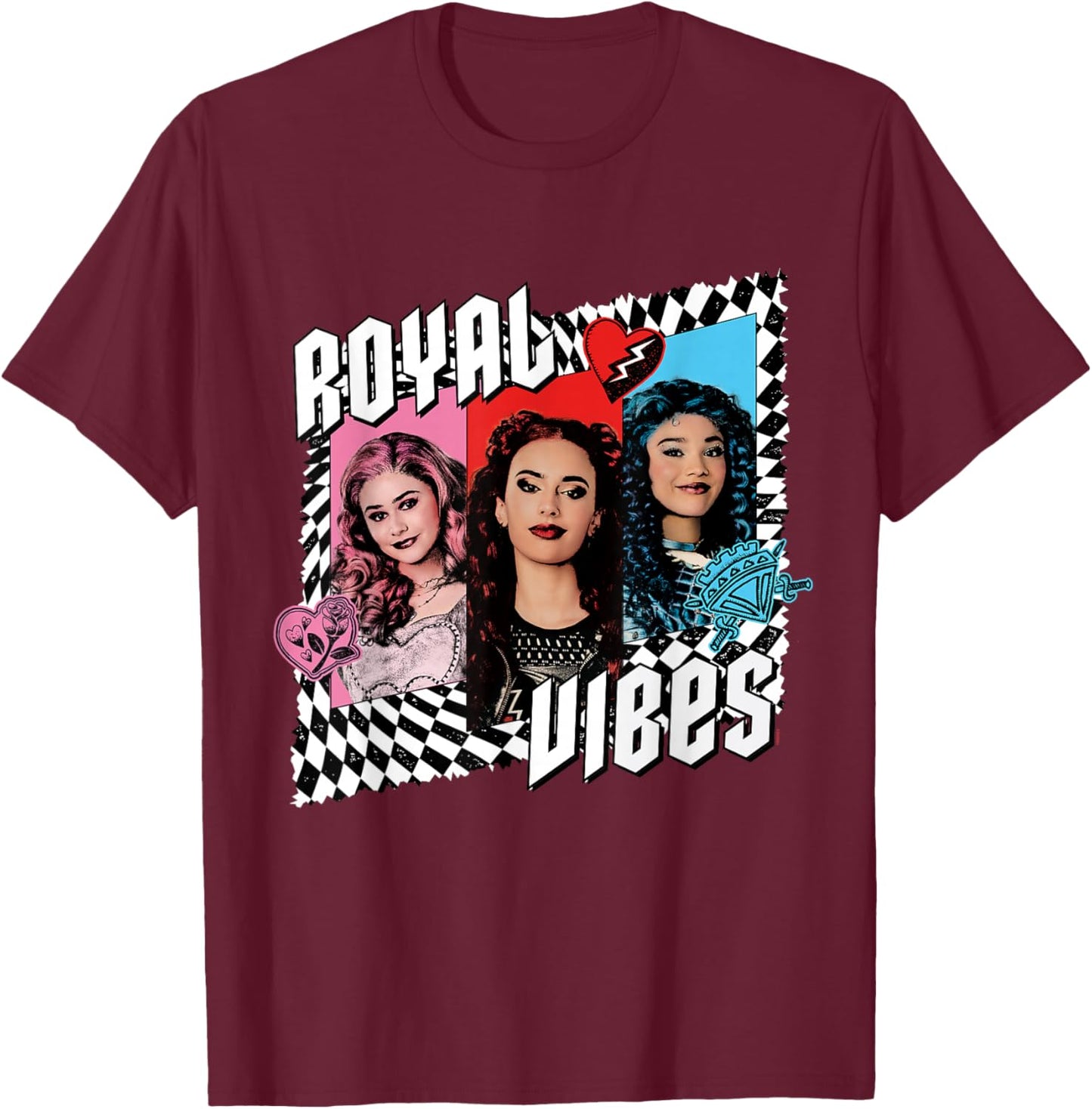 Disney Descendants 4: The Rise of Red Trio Royal Vibes T-Shirt - T-Shirt | Maroon