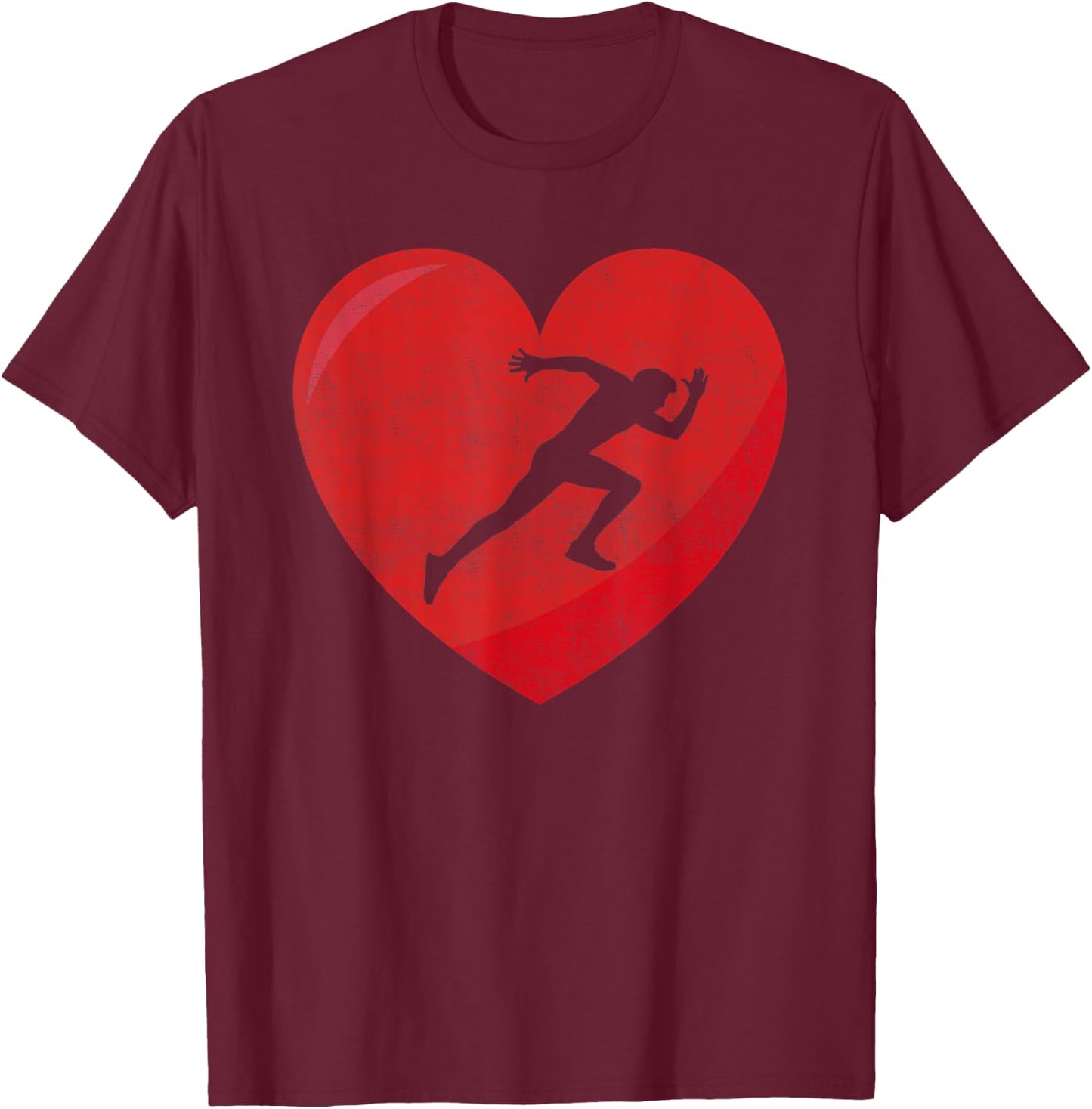 Heart Lover Running Gift Valentines Day Women T-Shirt - T-Shirt | Maroon