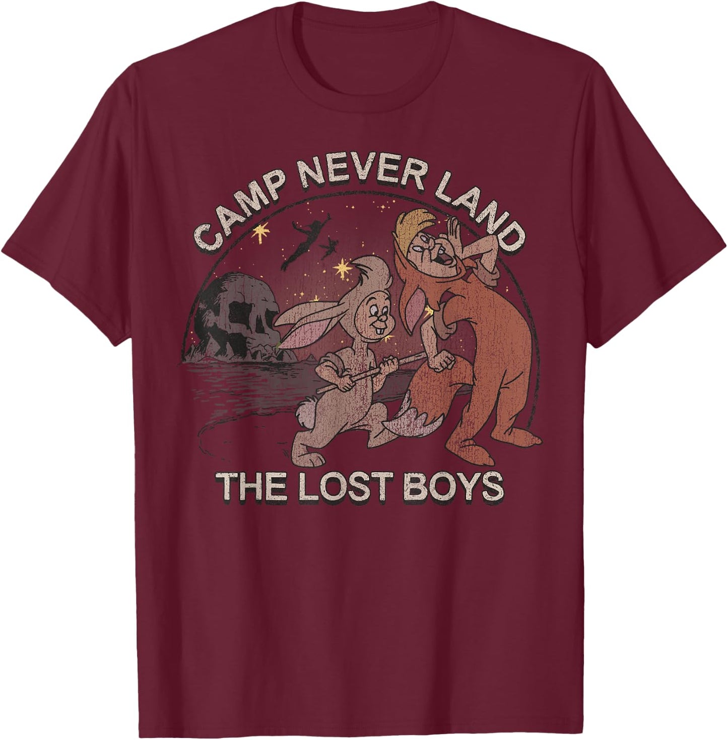 Disney Peter Pan Camp Never Land The Lost Boys T-Shirt - T-Shirt | Maroon