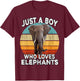 Funny Elephant Lovers - Just A Boy Who Loves Elephants T-Shirt - T-Shirt | Maroon