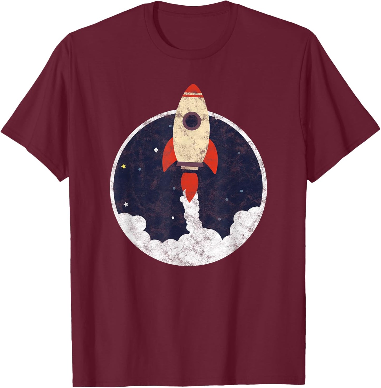 Space Shuttle Cute Little Rocket Spaceship Astronaut T-Shirt - T-Shirt | Maroon