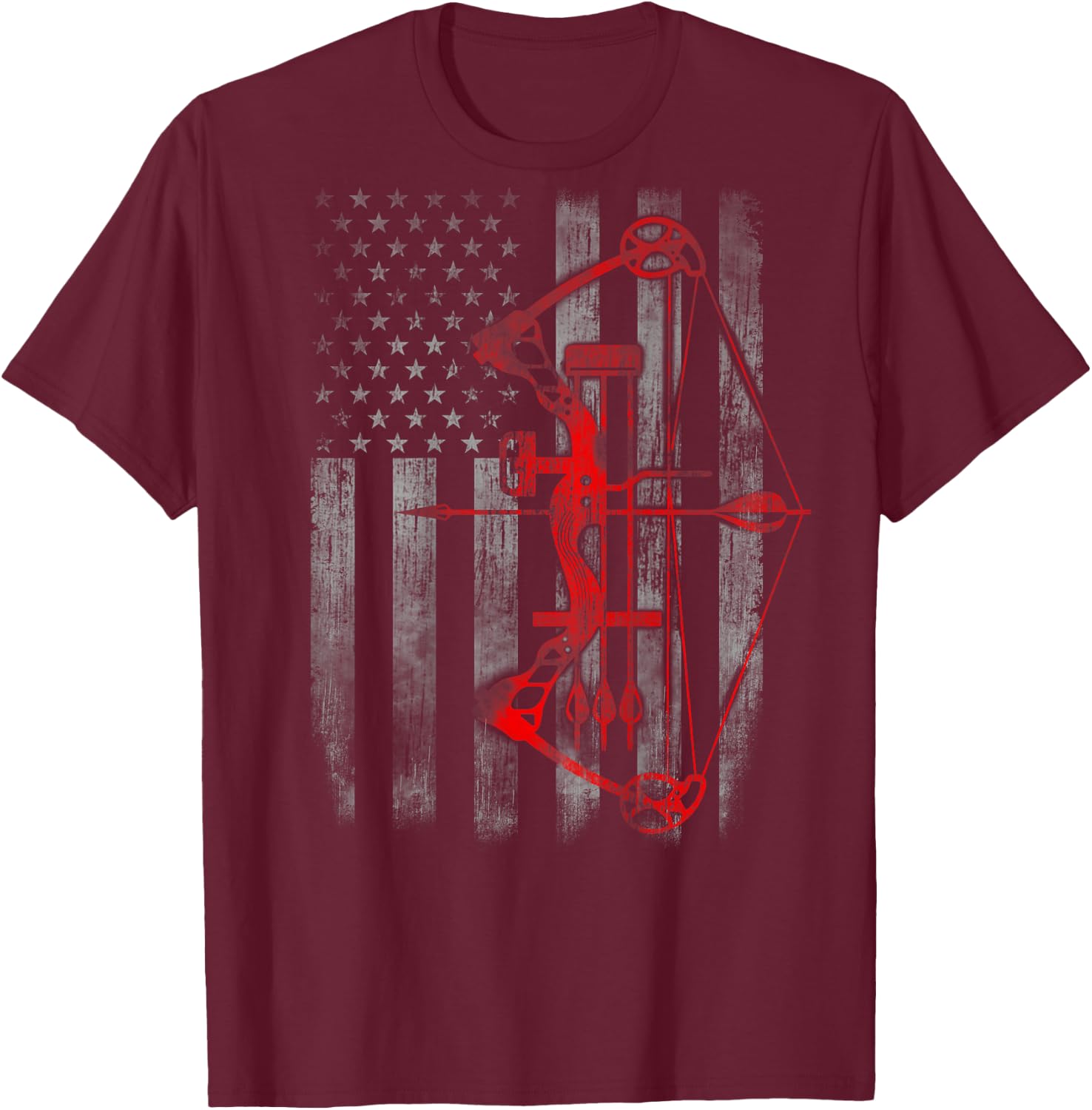 Bow Hunting Flag Archery T-Shirt - T-Shirt | Maroon