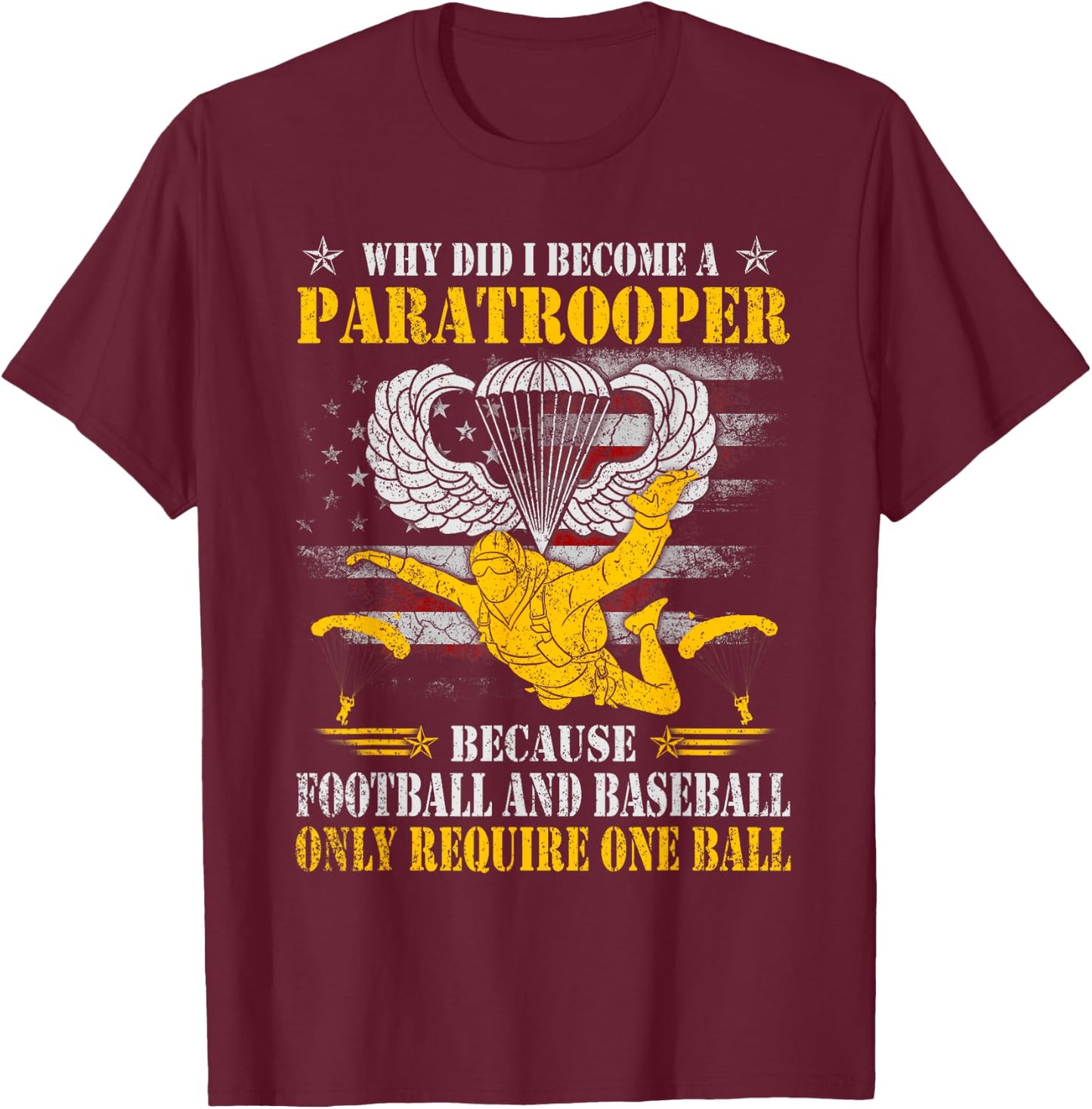 82nd 101st Airborne Paratrooper Jump , Veterans Day T-Shirt - T-Shirt | Maroon