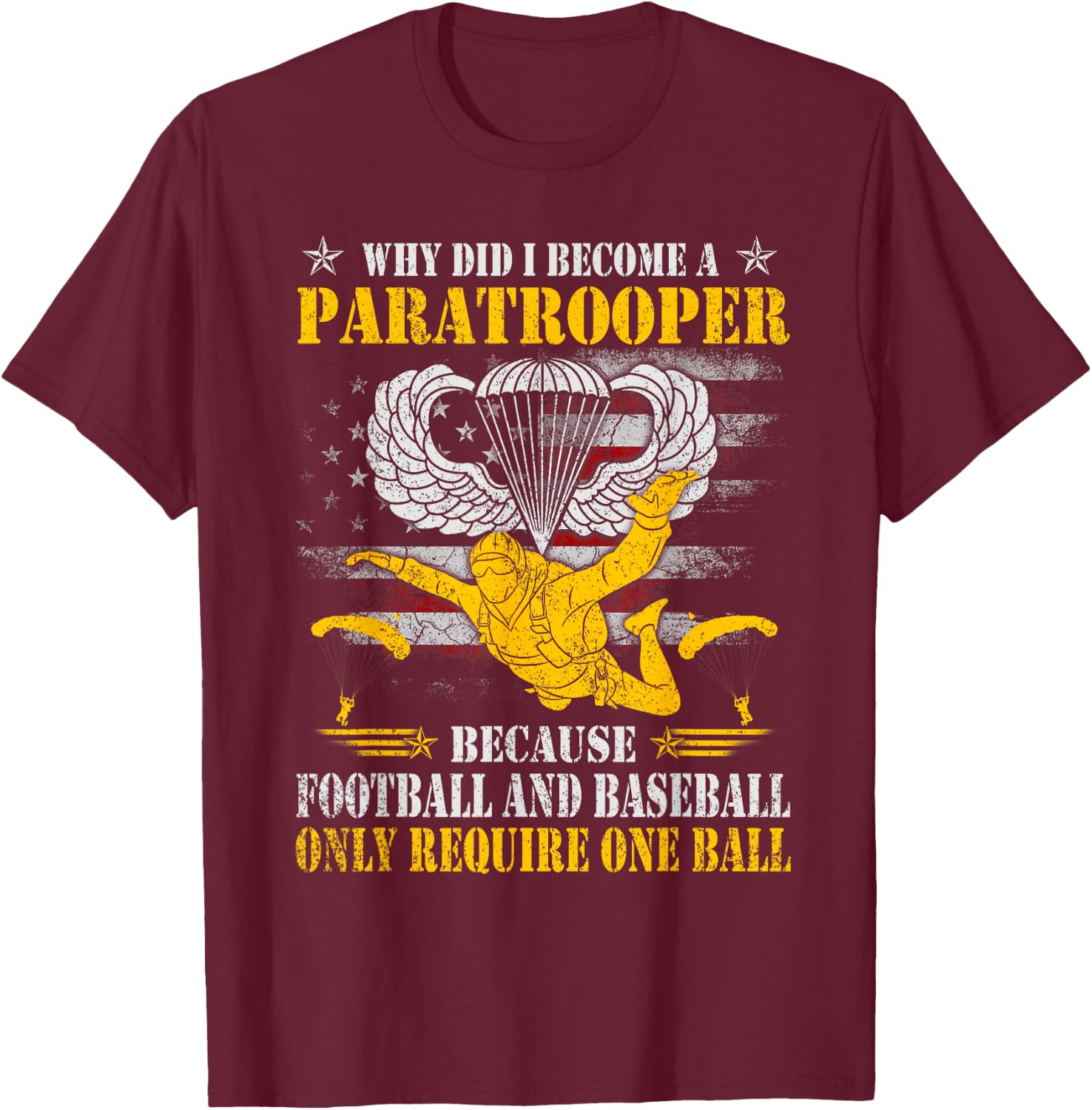 82nd 101st Airborne Paratrooper Jump , Veterans Day T-Shirt - T-Shirt | Maroon