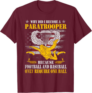 82nd 101st Airborne Paratrooper Jump , Veterans Day T-Shirt - T-Shirt | Maroon