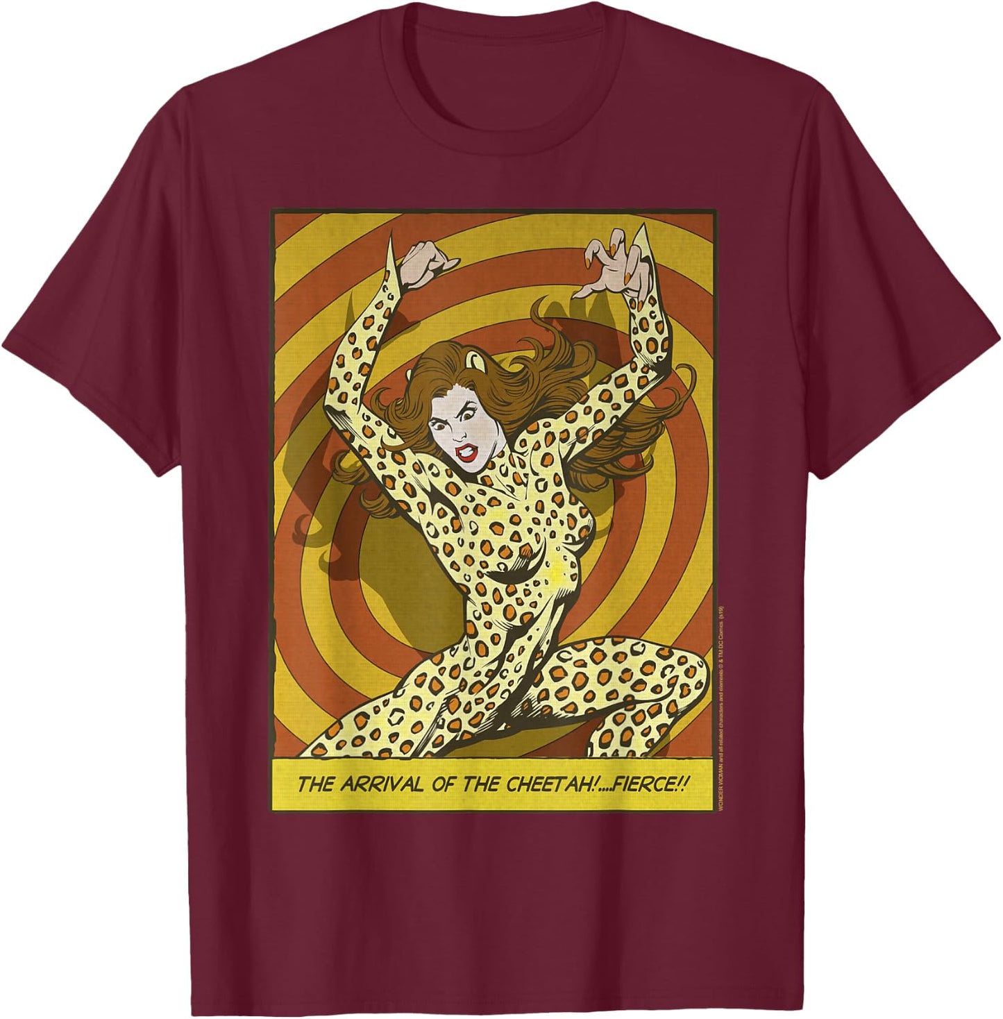 DC Comics Wonder Woman Cheetah Comic Panel T-Shirt - T-Shirt | Maroon