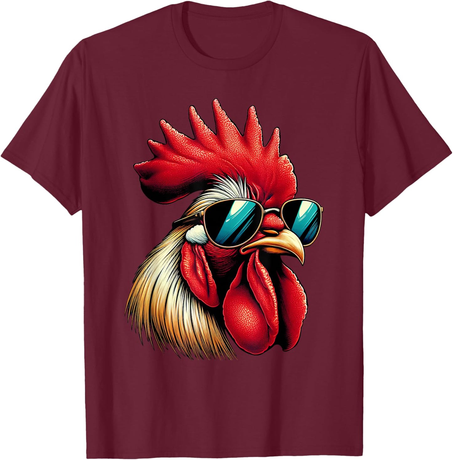 Cool Rooster Design Women Kids Chicken Rooster Lover T-Shirt - T-Shirt | Maroon