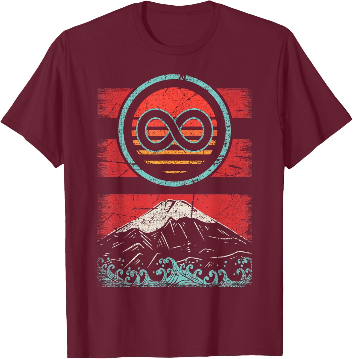 Infinity Symbol Retro Vintage 80s Style Gift T-Shirt - T-Shirt | Maroon