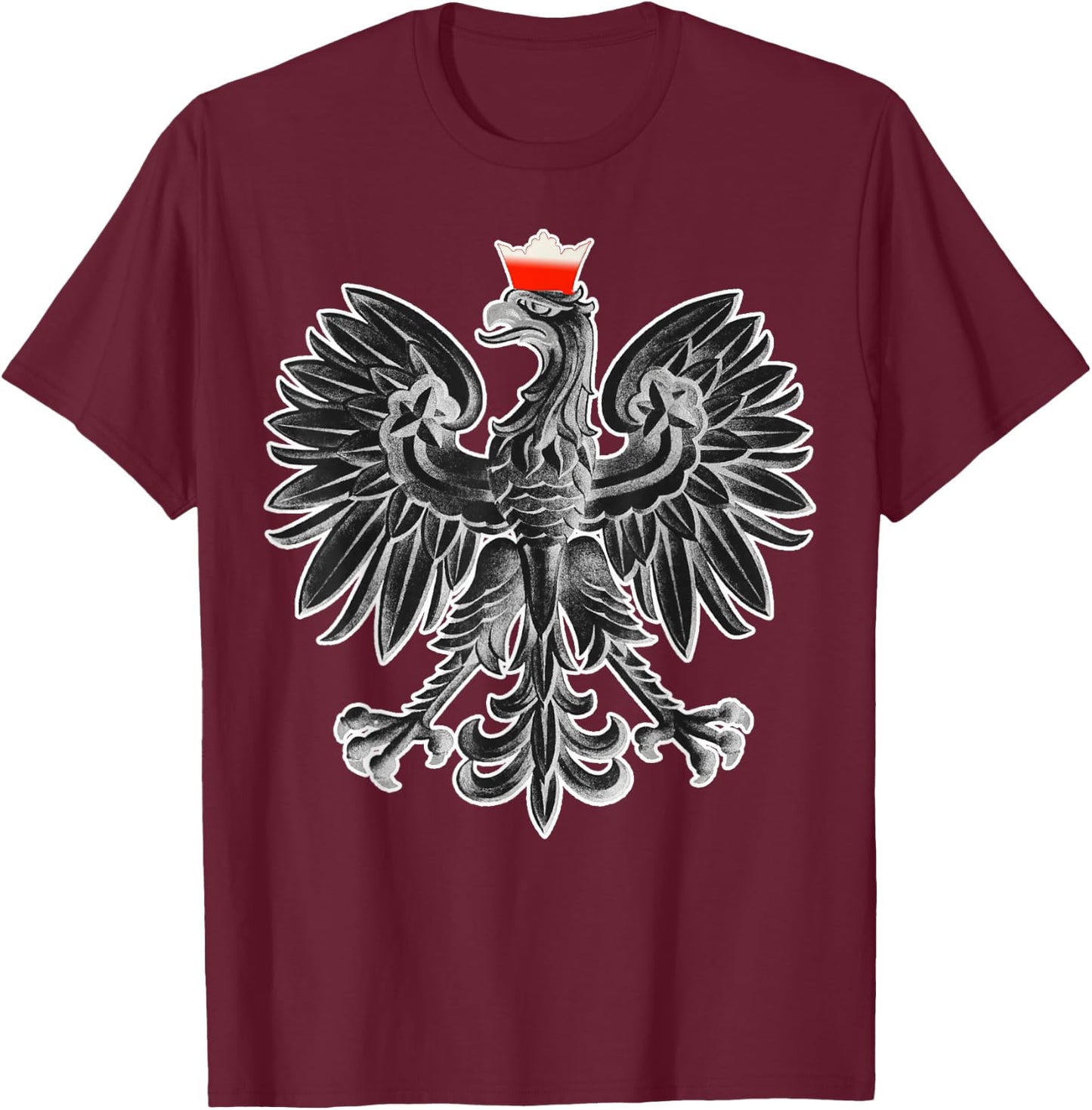 National Eagle Emblem of Poland T-Shirt - T-Shirt | Maroon