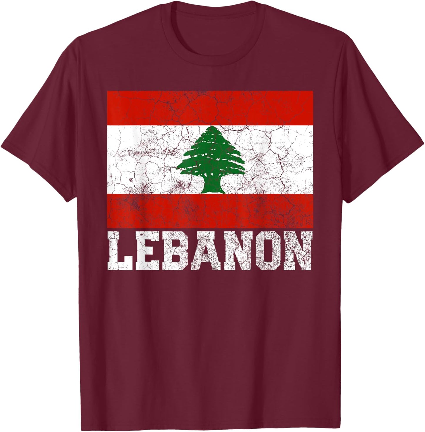Lebanon Lebanese Flag Pride Family Roots Men Women Gift T-Shirt - T-Shirt | Maroon