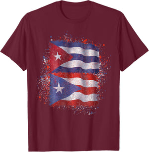 Puerto Rican Cuban Love T-Shirt - T-Shirt | Maroon