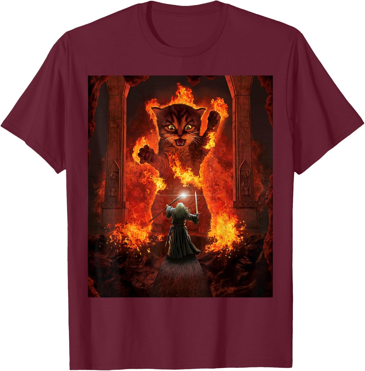 Balrog Cat Funny Kitten Kitty Cat Lover Men Women T-Shirt - T-Shirt | Maroon