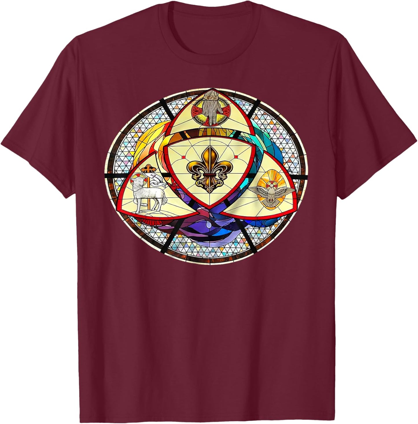 Trinity Sunday Christian Scripture Holy Spirit Sunday School T-Shirt - T-Shirt | Maroon