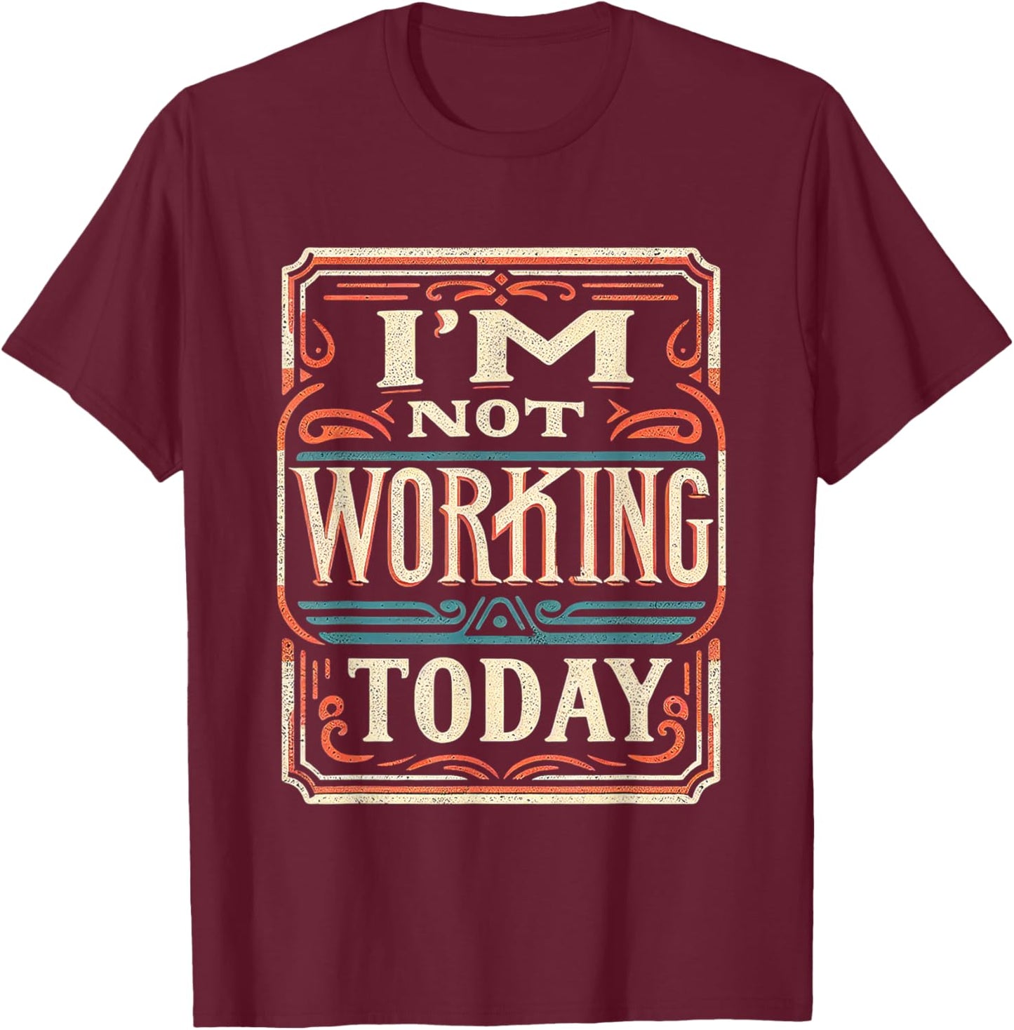 Employee FH -Adult - Home Theme Letter Print - Black - Small - Short Sleeve T-Shirt - T-Shirt | Maroon