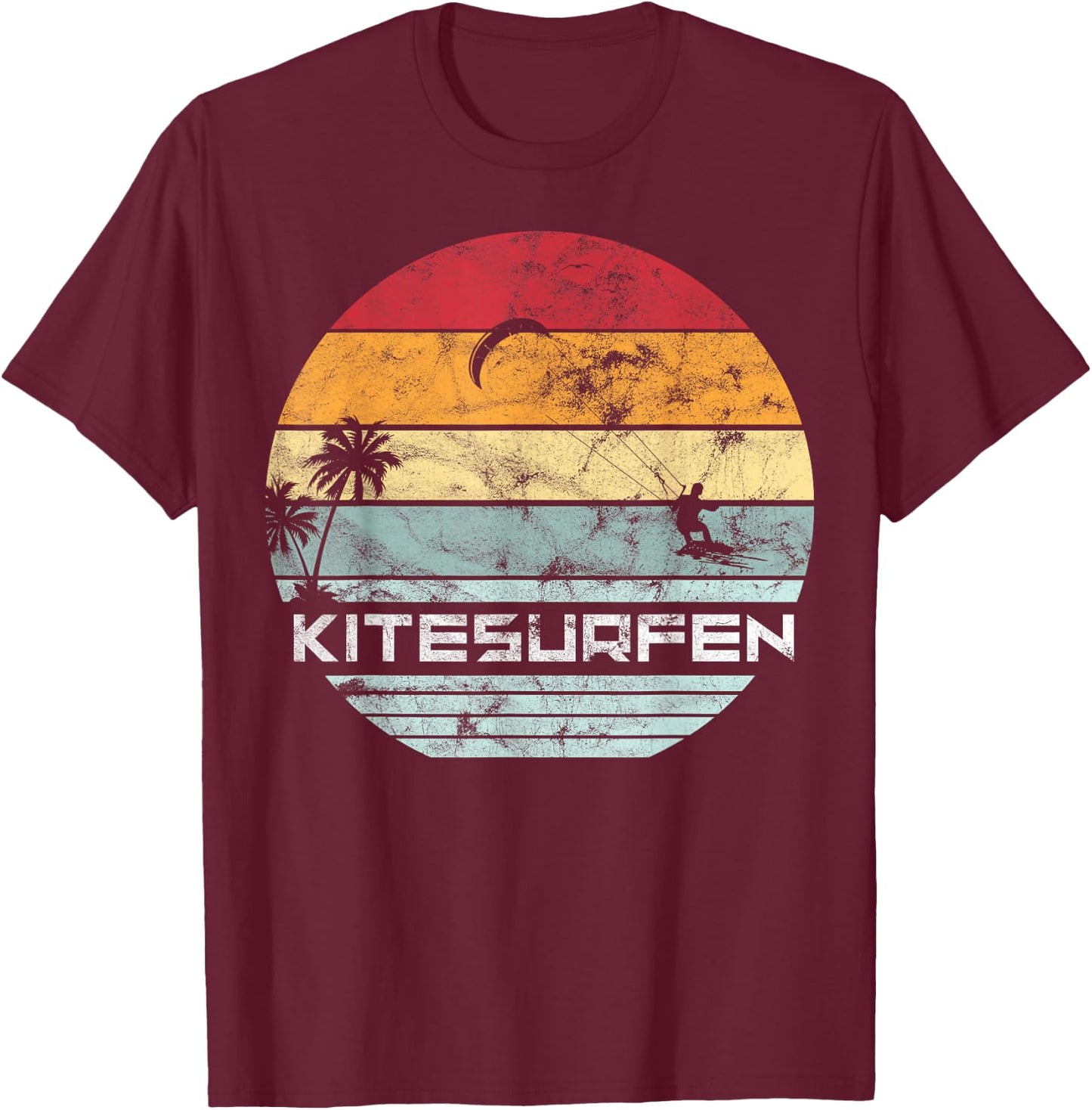Vintage KITE Surfer Kiting Kiteboarding Retro Kitesurfing T-Shirt - T-Shirt | Maroon