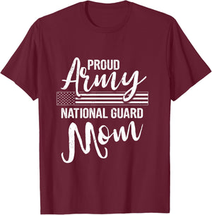 Military Mom - Army Gifts - Proud Army National Guard Mom T-Shirt - T-Shirt | Maroon