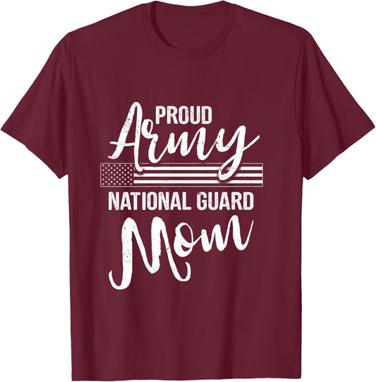 Military Mom - Army Gifts - Proud Army National Guard Mom T-Shirt - T-Shirt | Maroon