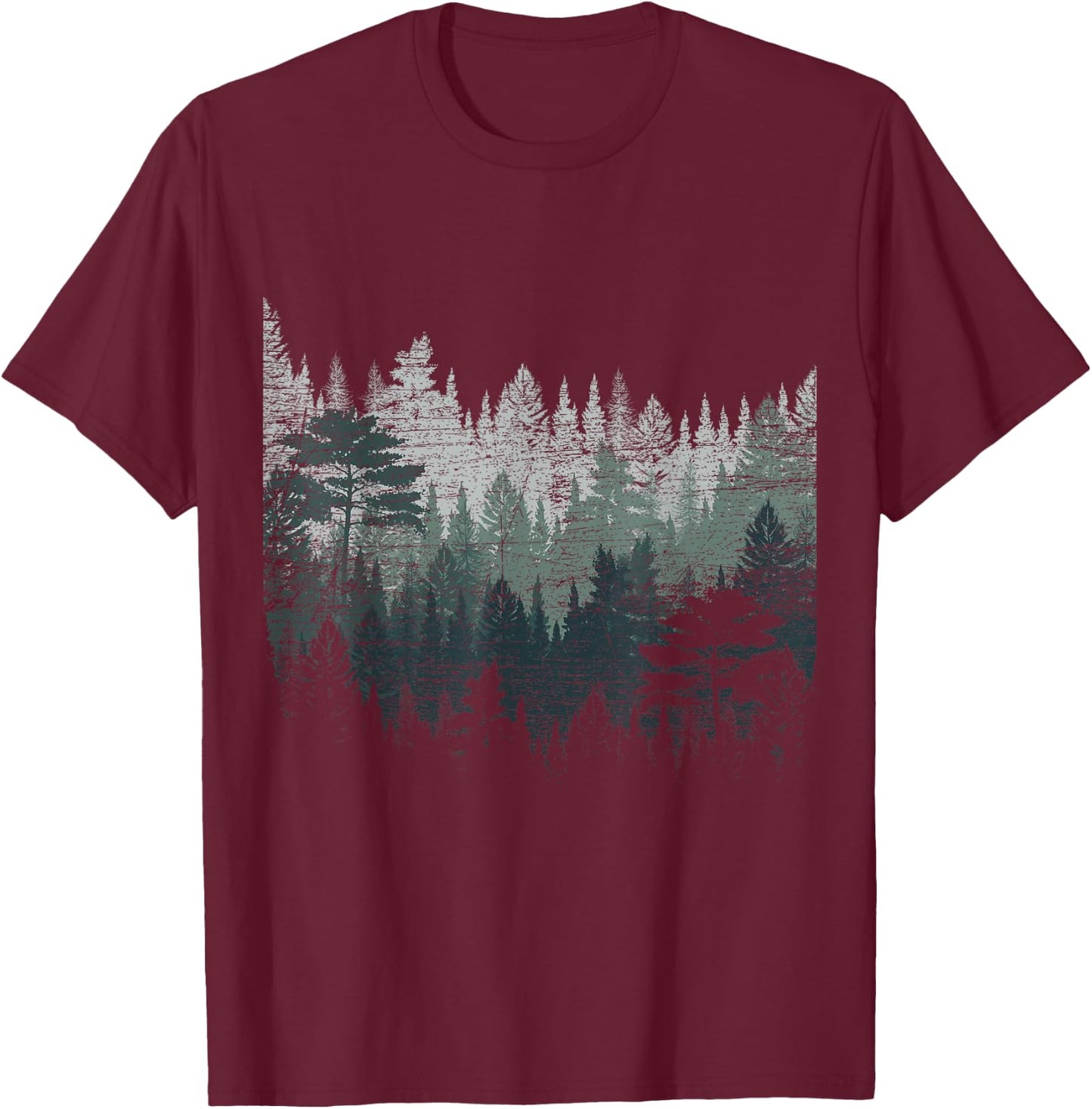 Night Nature Wildlife Trees Outdoor Forest Small T-Shirt - T-Shirt | Maroon