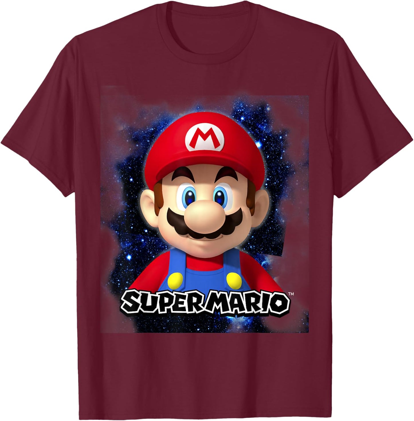 Super Mario Big Galaxy Nintendo Icon Mario Poster T-Shirt - T-Shirt | Maroon