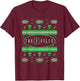 X-Files Christmas Alien UFO Vintage Ugly Sweater Pattern T-Shirt - T-Shirt | Maroon