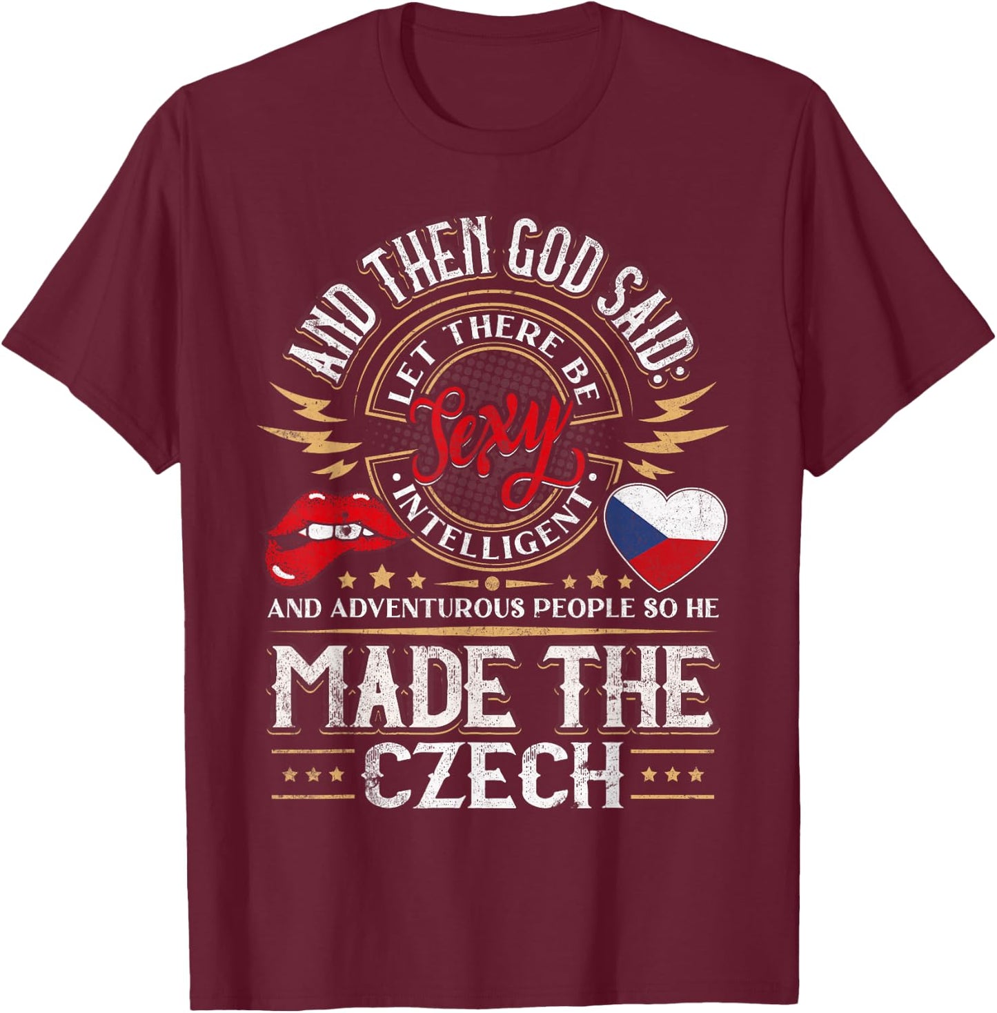 Czech Republic Flag Souvenirs for Czechs Men & Women T-Shirt - T-Shirt | Maroon