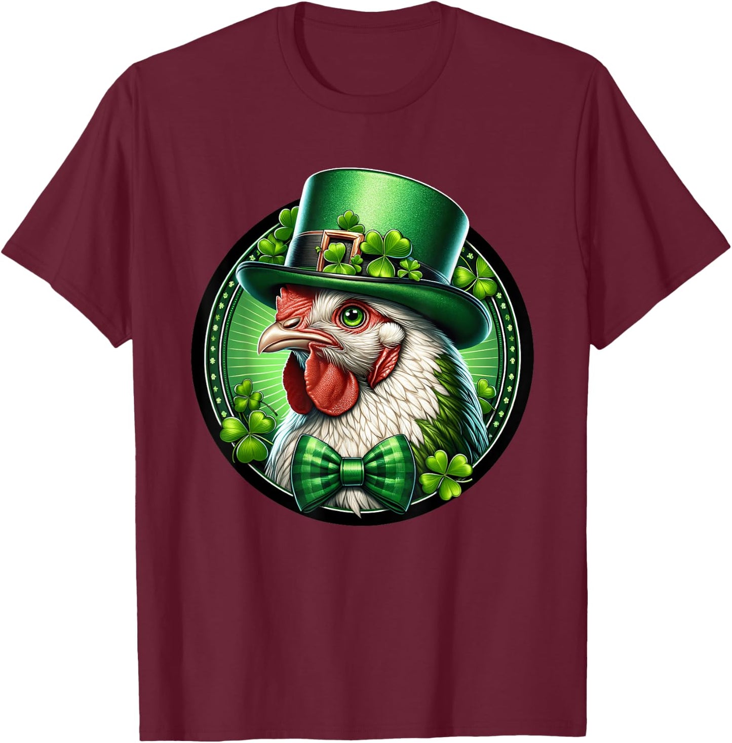 Leprechaun Chicken Leprecat St Patricks Day Kids Men Women T-Shirt - T-Shirt | Maroon