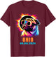 Ohio Total Solar Eclipse 2024 Pug Dog With Glasses T-Shirt - T-Shirt | Maroon