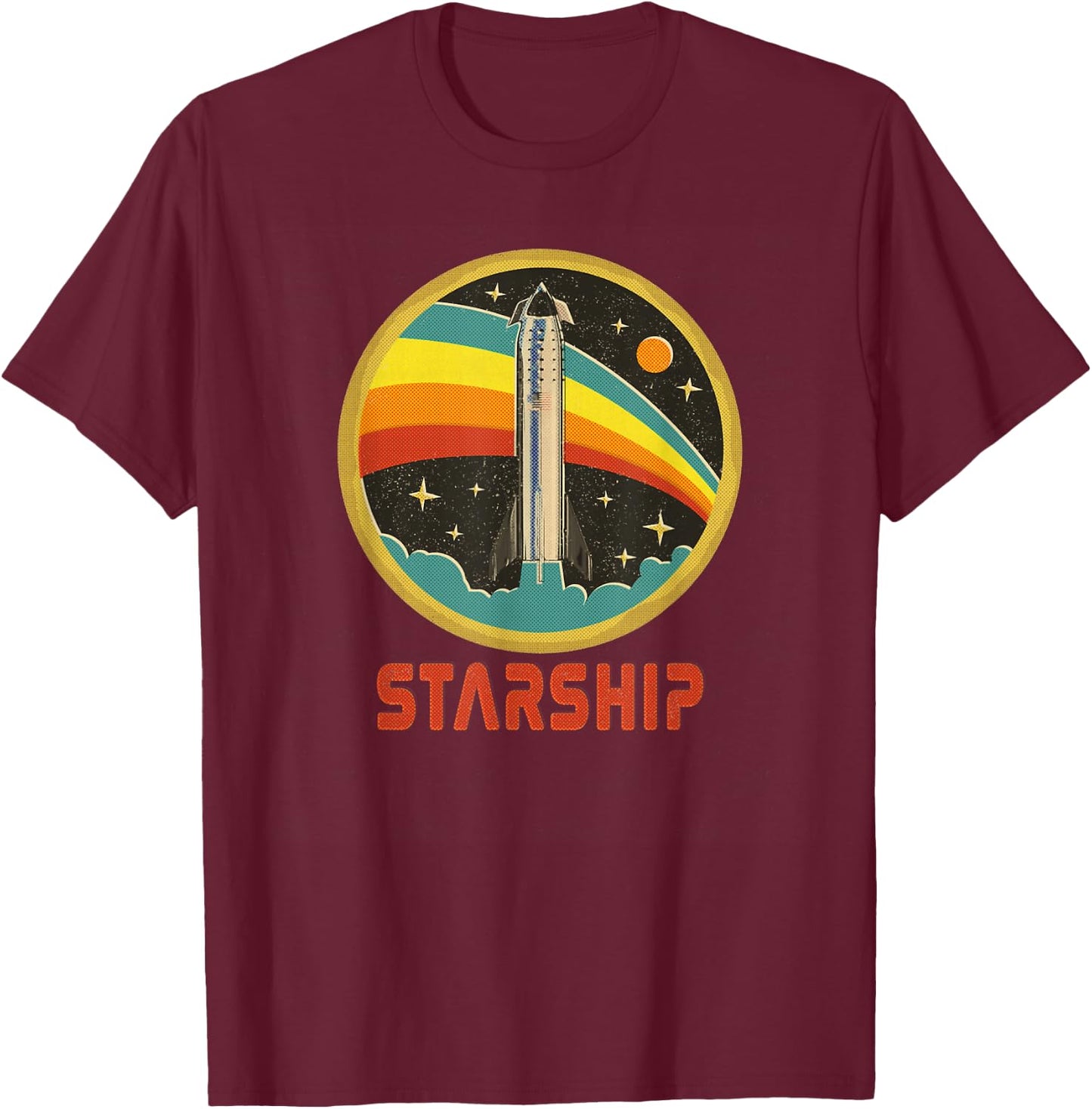 Starship Cool Vintage Space Christmas Gift T-Shirt - T-Shirt | Maroon